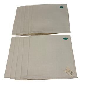Vintage Quaker Lace All Linen Cloth Napkins Set of 11 New Old Stock 17" Ivory